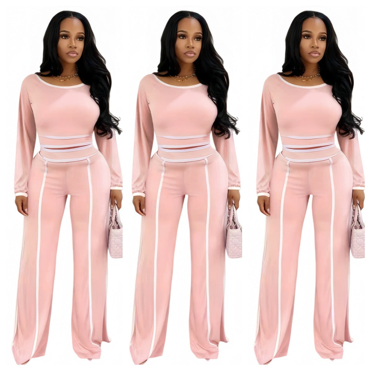 Blush Glow Wide-Leg Two-Piece Set