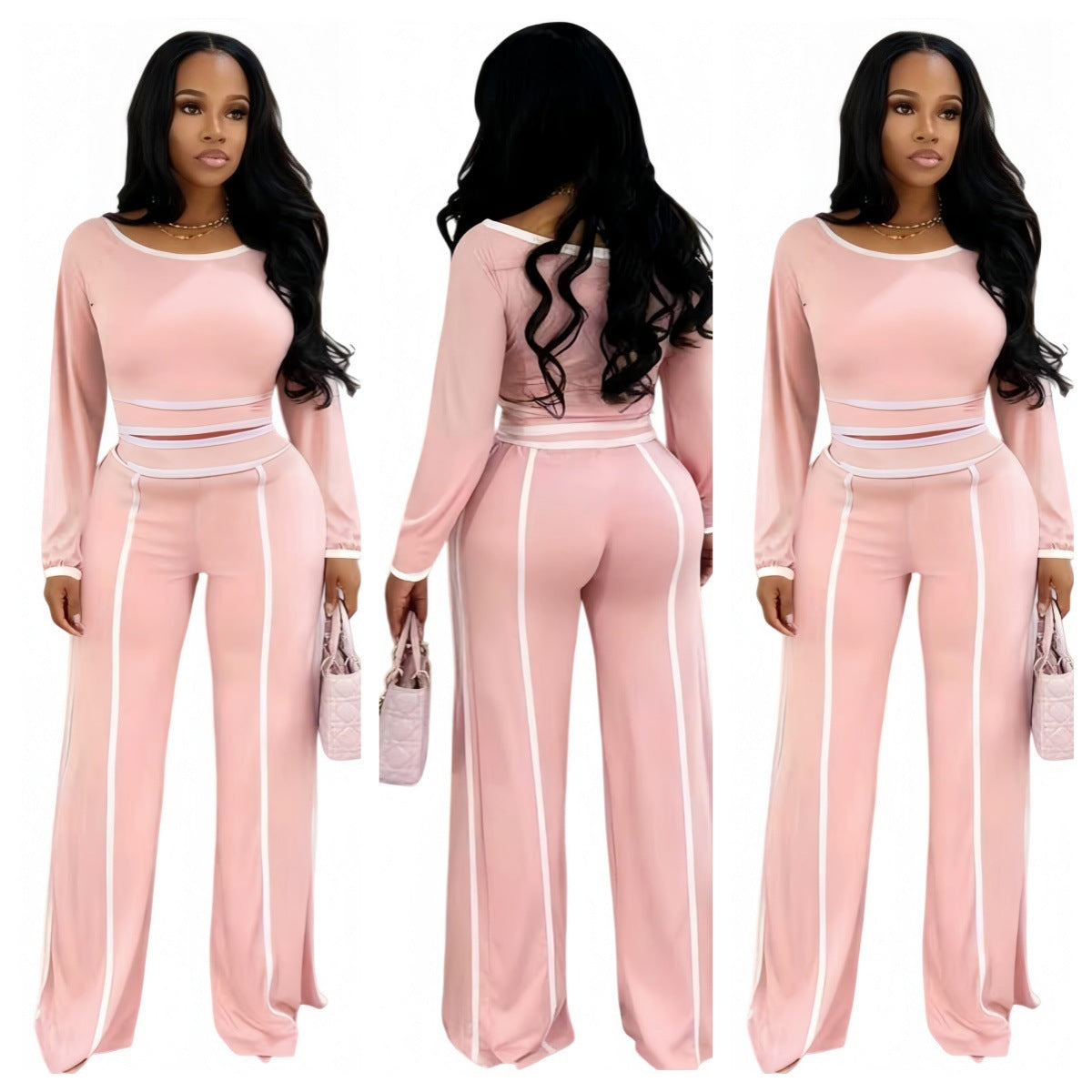 Blush Glow Wide-Leg Two-Piece Set