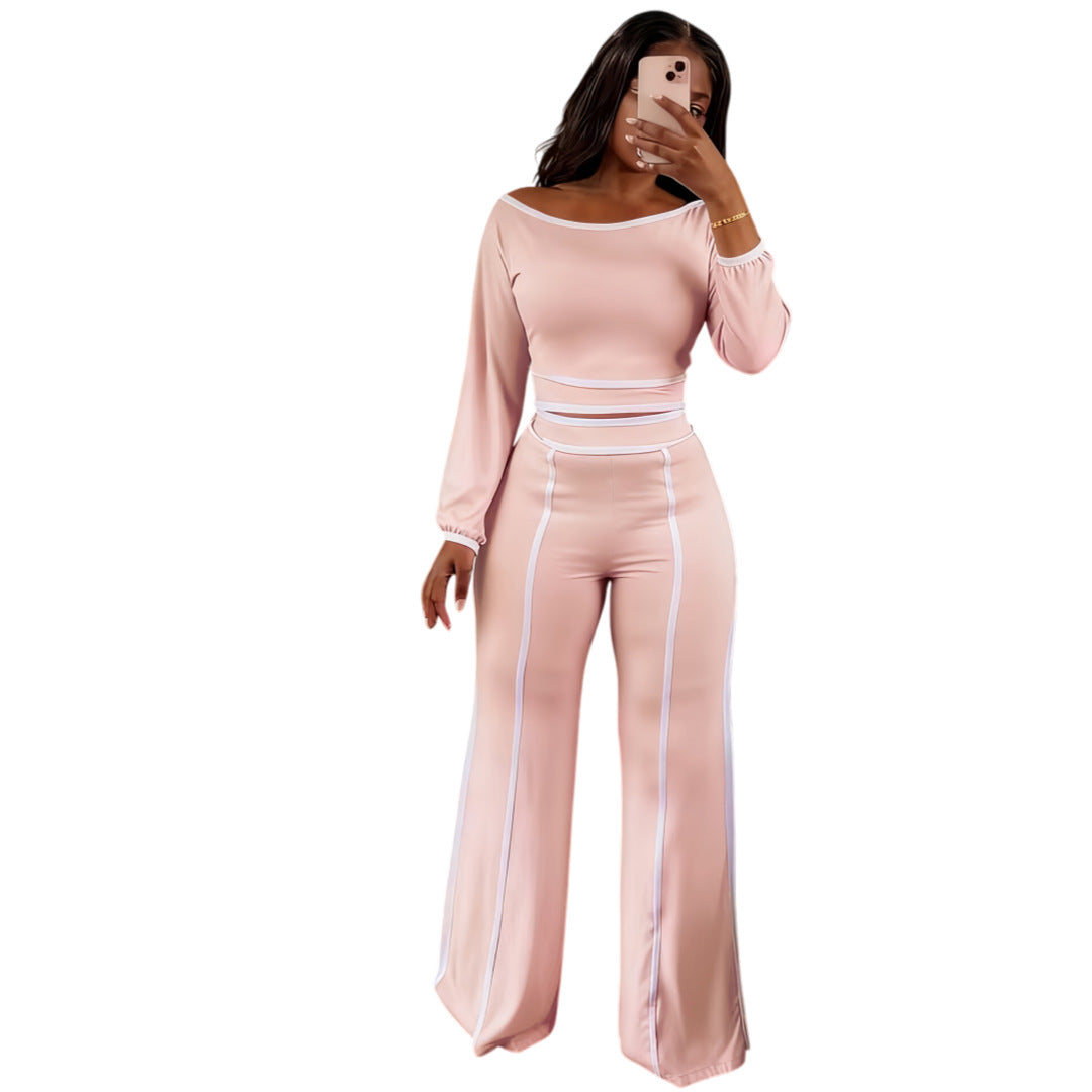 Blush Glow Wide-Leg Two-Piece Set